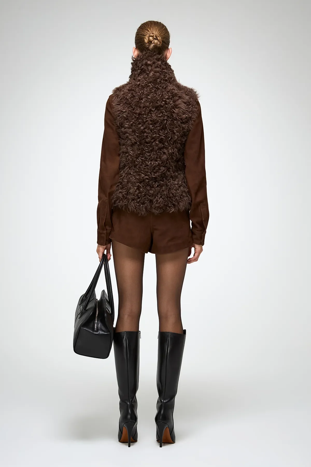 Solene - Tobacco Shearling Vest - Image 7