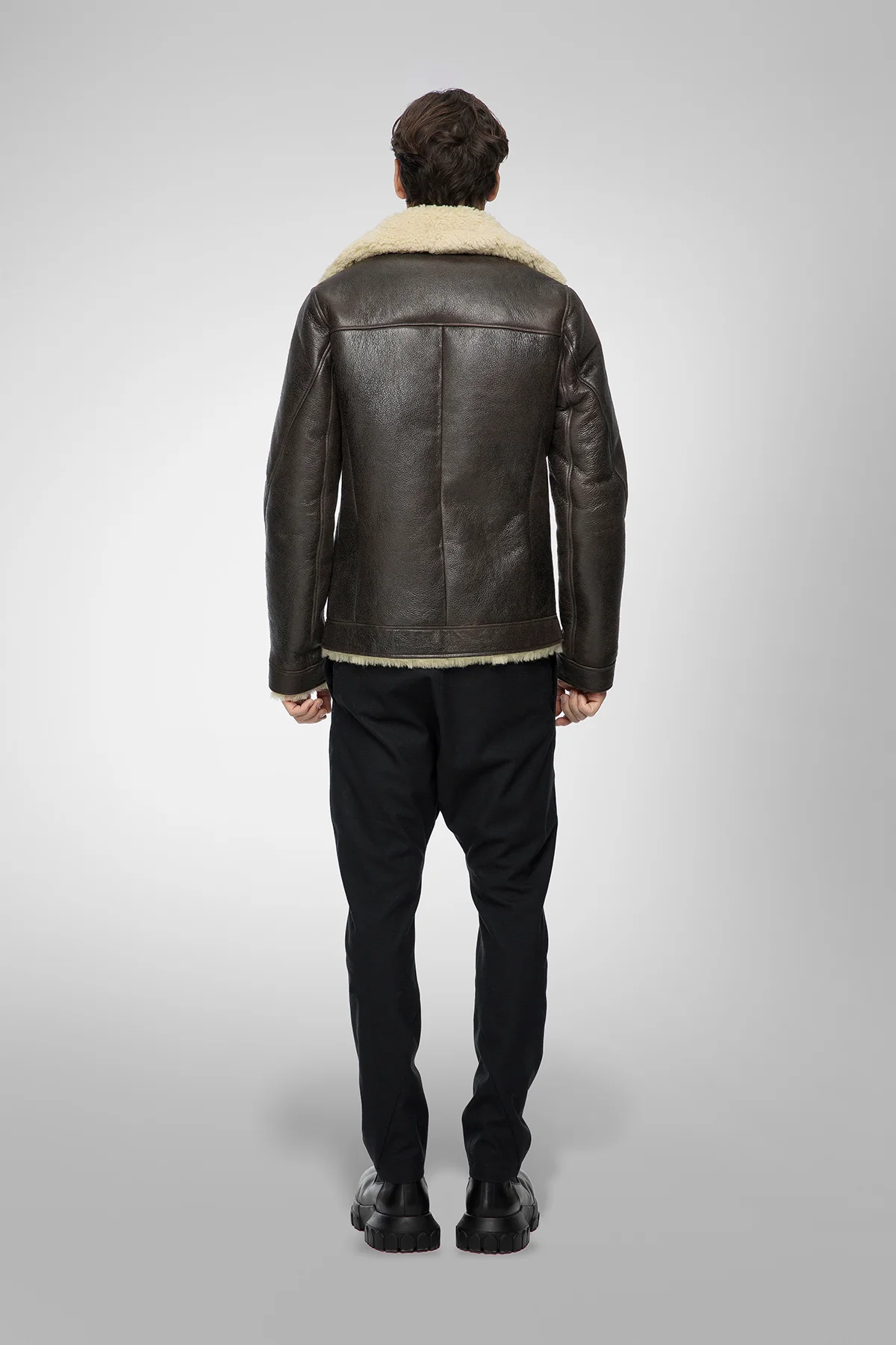 Tristan - Brown Beige Shearling Jacket - Image 5