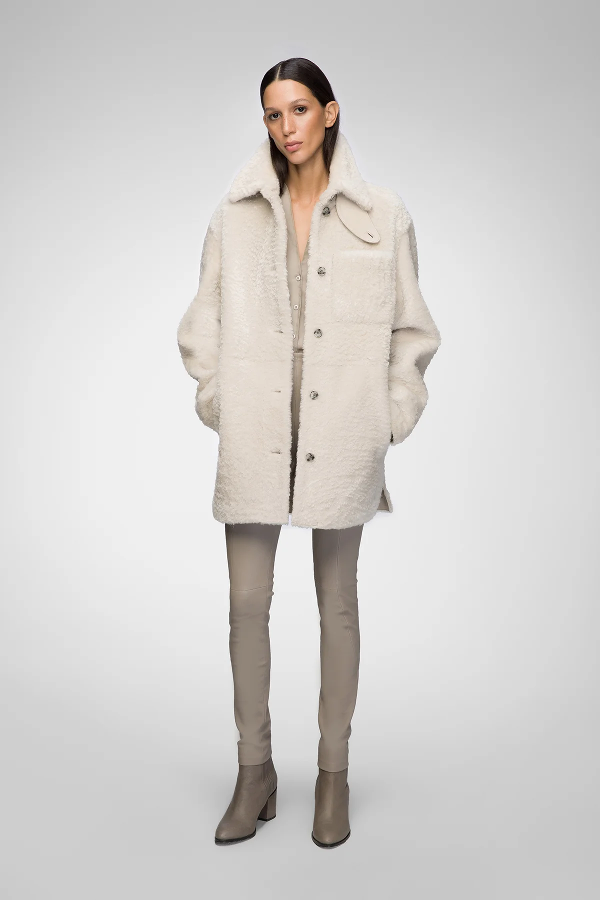 Yuki - Cream Shearling Coat - Image 3