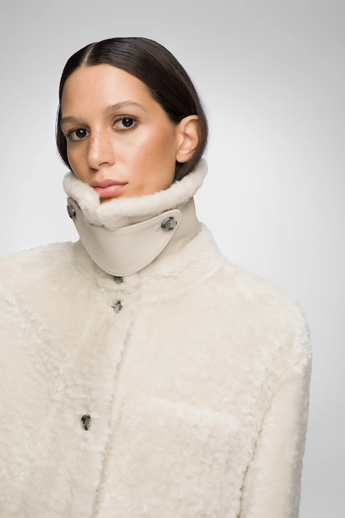 Yuki - Cream Shearling Coat - Image 4
