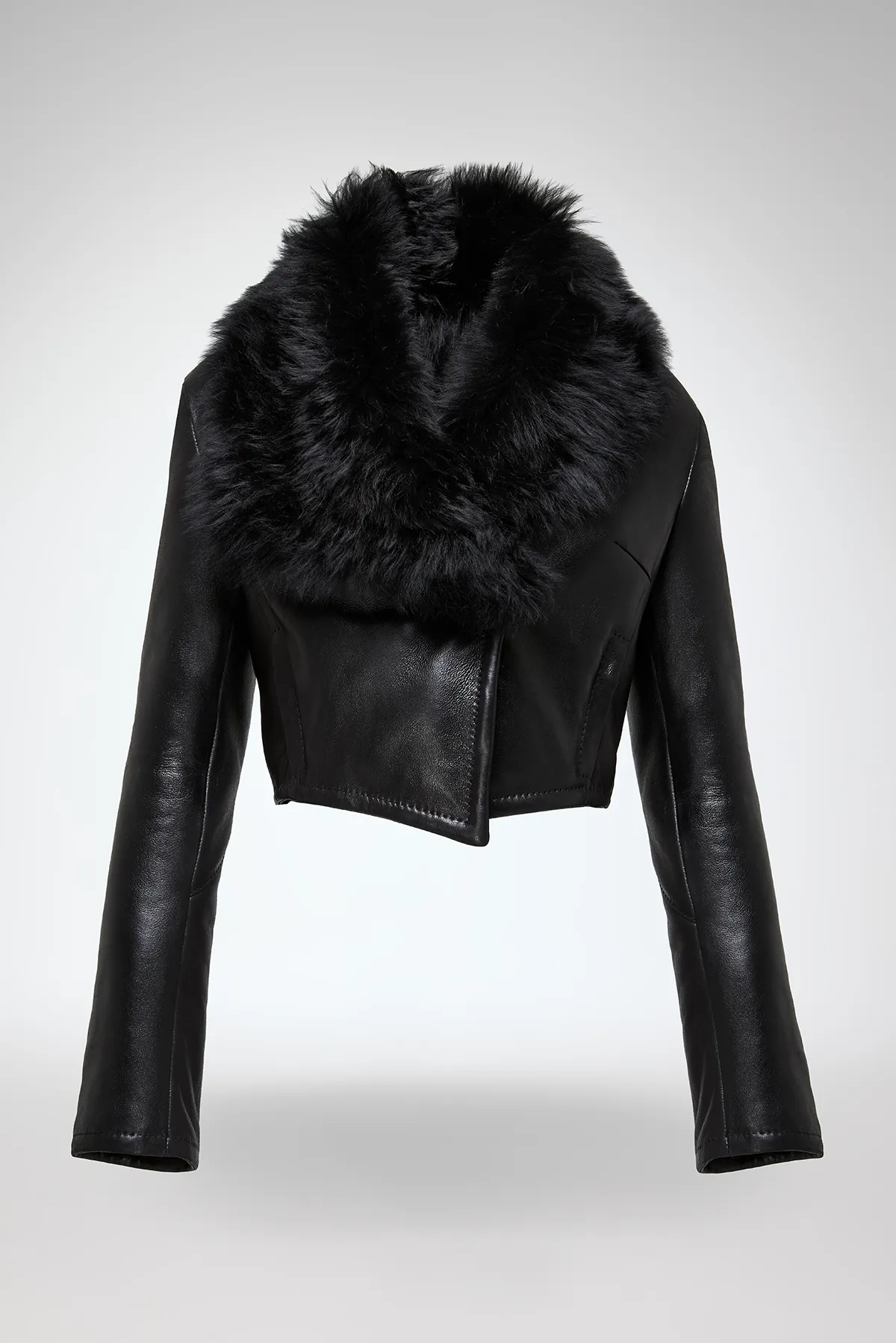 Yva - Black Shearling Jacket - Image 6