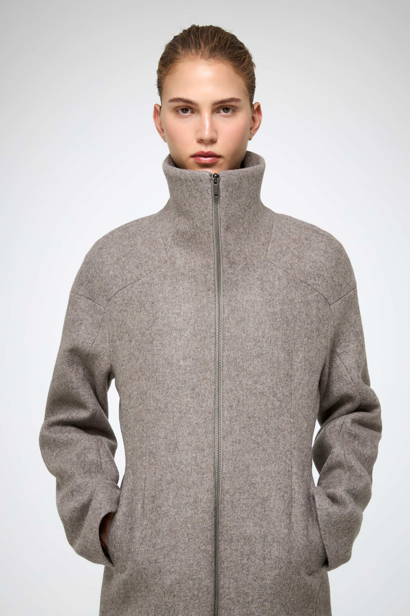 Zoelle - Grey Wool Coat - Image 5